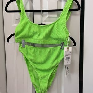 Good American chartreuse swimsuit